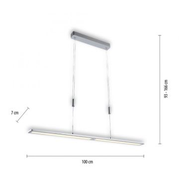 Paul Neuhaus 2565-95 - LED pendel med sensor dæmpbar NIKA LED/35W/230V