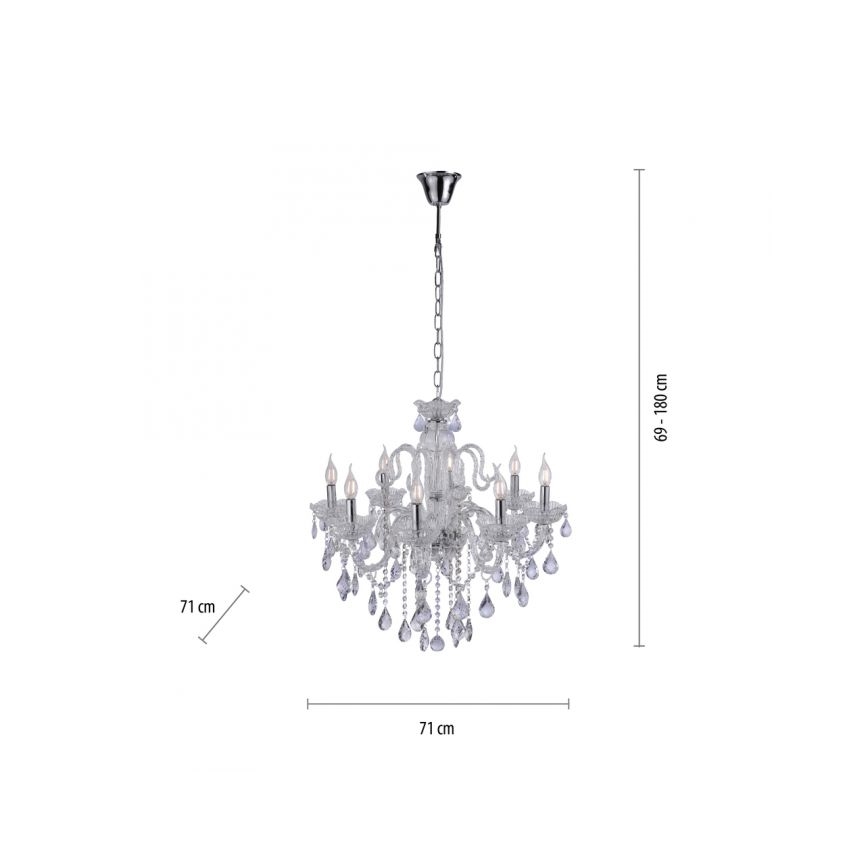 Paul Neuhaus 3081-00 - Lysekrone i krystal GRACIA 8xE14/40W/230V