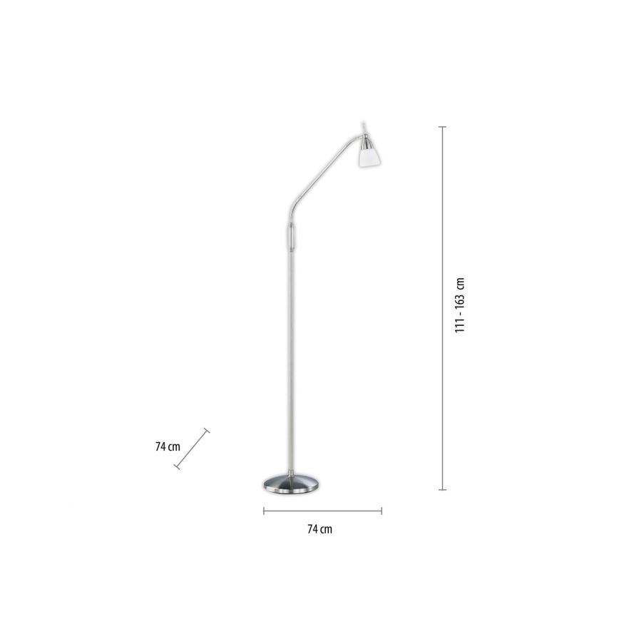 Paul Neuhaus 430-55 - LED gulvlampe med touch-funktion dæmpbar PINO 1xG9/28W/230V mat krom