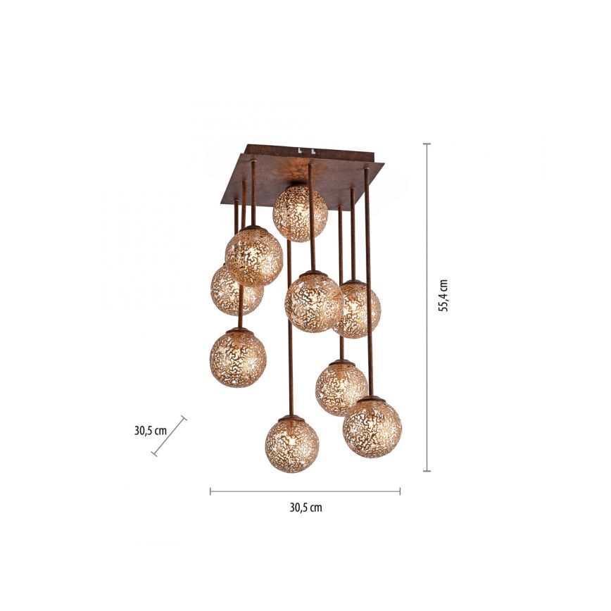 Paul Neuhaus 6238-48 - Pendellampe GRETA 9xG9/40W/230V