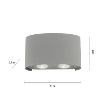 Paul Neuhaus 9487-21 - Udendørs LED væglampe CARLO 4xLED/0,8W/230V IP54