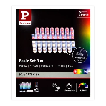 Paulmann 70628 - LED lysbånd dæmpbar RGB-farvet 36W MAXLED 3 m 230V + fjernbetjening