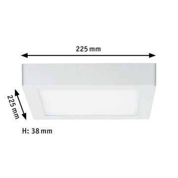 Paulmann 70645 - LED/12,5W Loftlampe LUNAR 230V 22,5x22,5 cm hvid