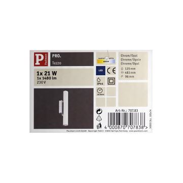 Paulmann 70783 - LED badeværelses spejlbelysning TEZZO LED/21W/230V IP44