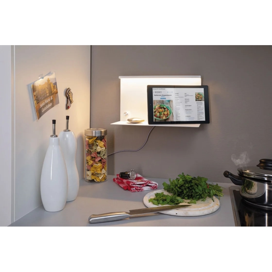 Paulmann 78916 - LED/4,5W Lampe dæmpbar med en hylde og USB JARINA 230V hvid