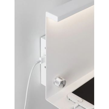 Paulmann 78916 - LED/4,5W Lampe dæmpbar med en hylde og USB JARINA 230V hvid