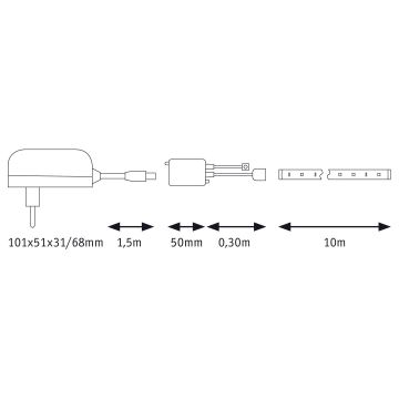 Paulmann 78979 - LED lysbånd dæmpbar RGB/26W SIMPLED 7,5 m 230V + fjernbetjening