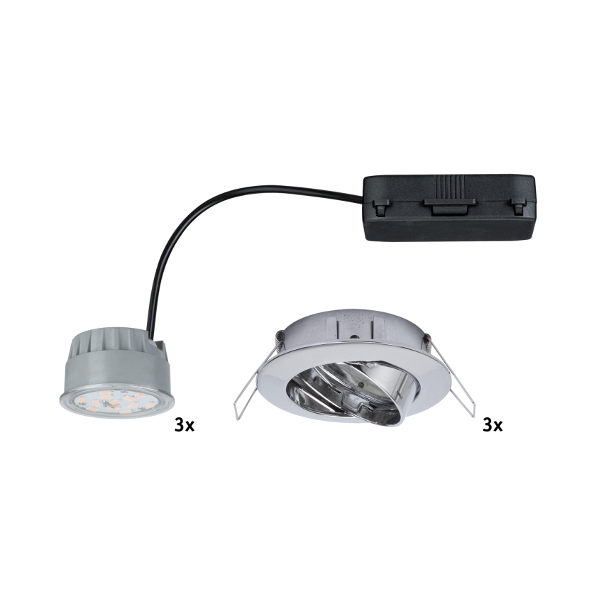 Paulmann 92821 - SÆT 3x LED/7W IP23 Indbygningslampe til badeværelse dæmpbar COIN 230V