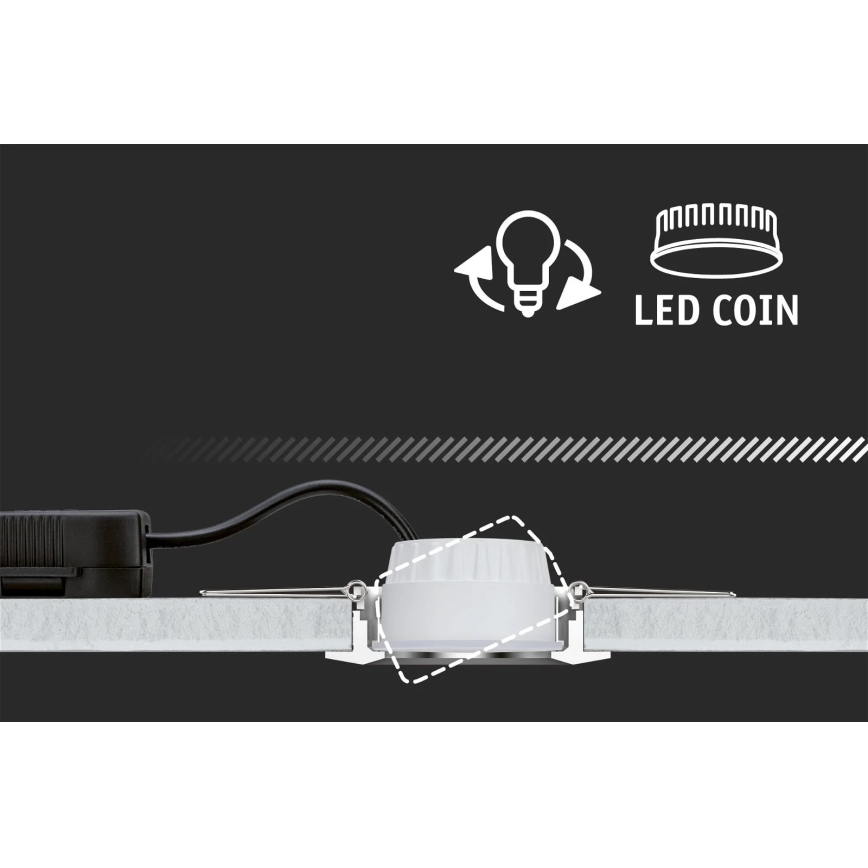 Paulmann 92970 - LED/4,2W IP23 Indbygningslampe til badeværelse dæmpbar COIN 230V