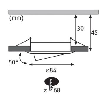 Paulmann 93865 - 3x LED indbygningsspot til badeværelse 6,8W IP23 230V