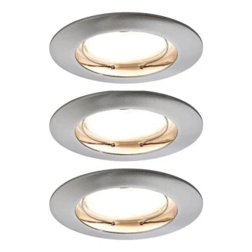 Paulmann 93958 - SÆT 3x LED/6,8W IP44 Indbygningslampe til badeværelse dæmpbar COIN 230V