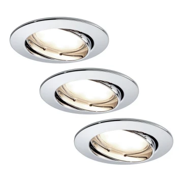 Paulmann 93966 - 3x Indbygningsspot til badeværelse dæmpbar COIN LED/7W IP23 230V