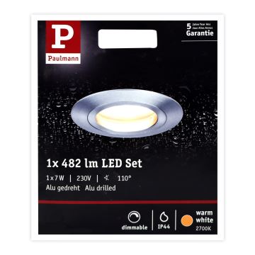 Paulmann 93967 - Badeværelseslampe dæmpbar COIN 1xLED/7W IP44 230V