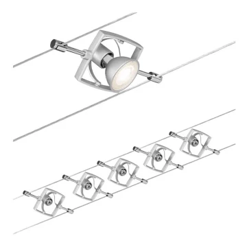 Paulmann 94133 - SÆT 5xGU5,3/10W Spotlampe til lyskædesystem MAC 230V krom