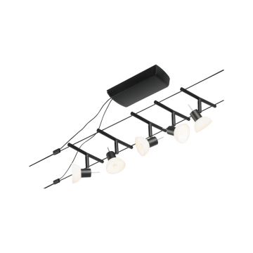 Paulmann 94450 - SÆT 5xGU5,3/10W Spotlampe til skinnesystem SHEELA 230V sort