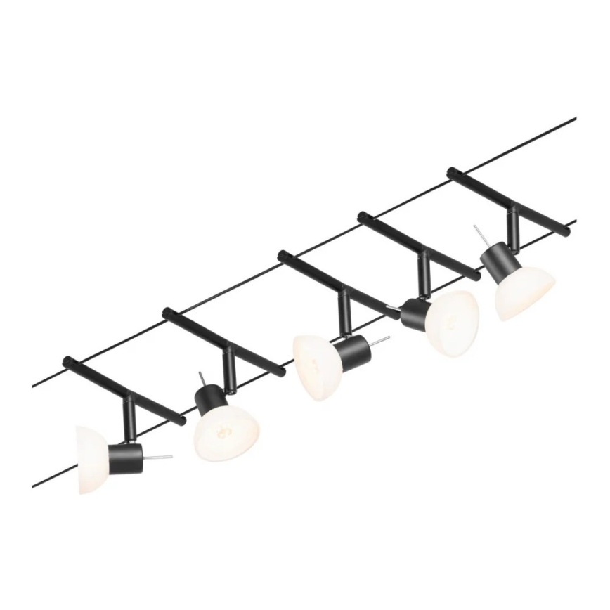 Paulmann 94450 - SÆT 5xGU5,3/10W Spotlampe til skinnesystem SHEELA 230V sort