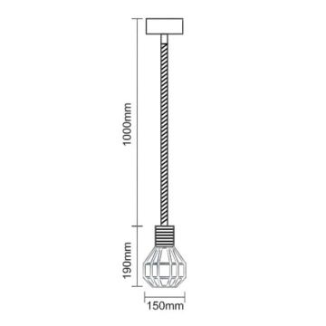 Pendel 1xE27/60W/230V diameter 15 cm