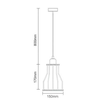 Pendel 1xE27/60W/230V diameter 15 cm sort