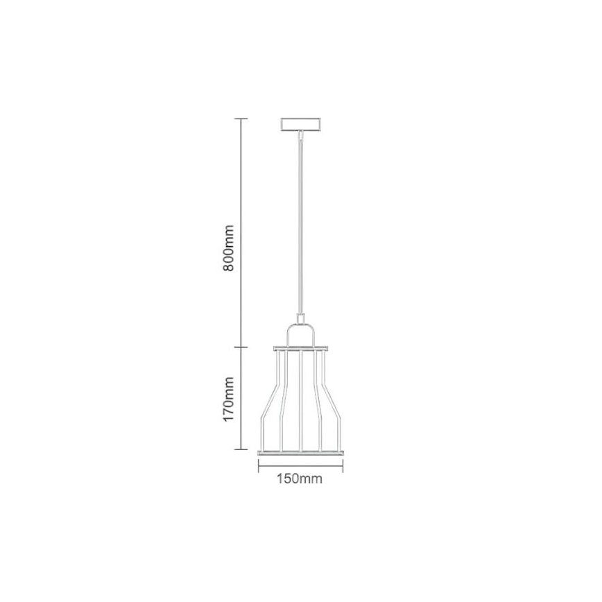 Pendel 1xE27/60W/230V diameter 15 cm sort