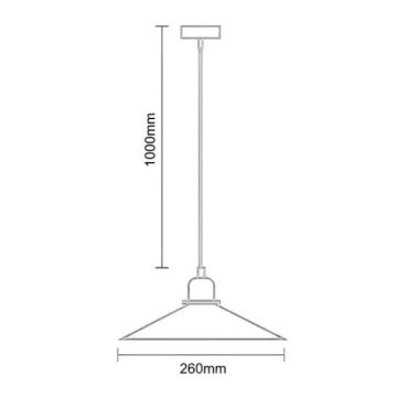 Pendel 1xE27/60W/230V diameter 26 cm sort