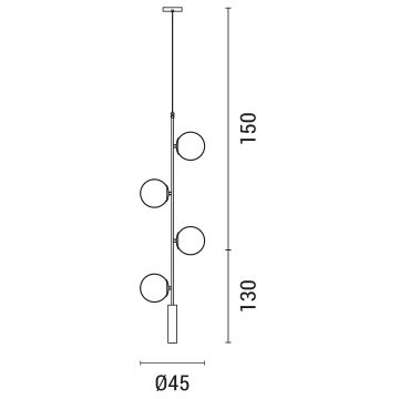 Pendel 4xE27/10W/230V guldfarvet