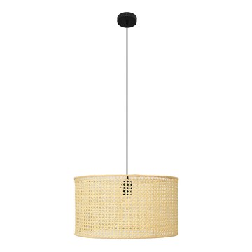 Pendel ALBA 1xE27/60W/230V diameter 45 cm Rattan/sort