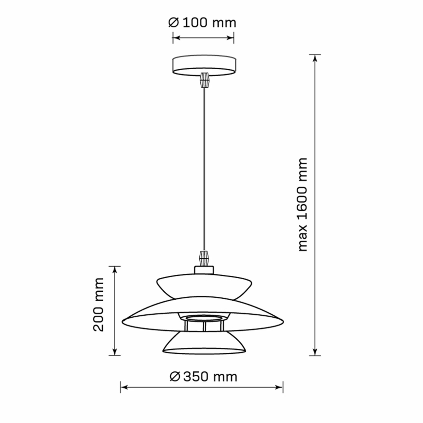 Pendel BERIT 1xE27/20W/230V sort