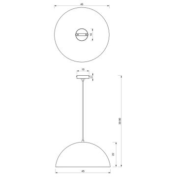 Pendel BETA 1xE27/60W/230V diam. 45 cm hvid