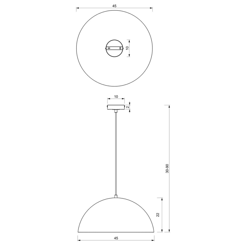 Pendel BETA 1xE27/60W/230V diam. 45 cm sort