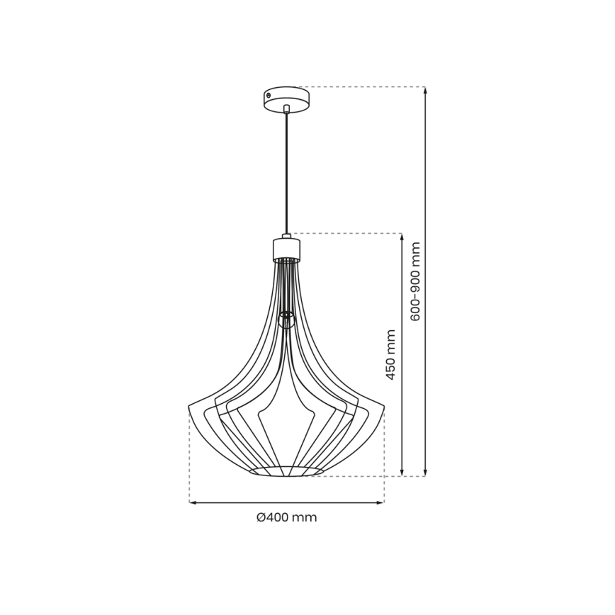 Pendel CESTA 1xE27/60W/230V sort