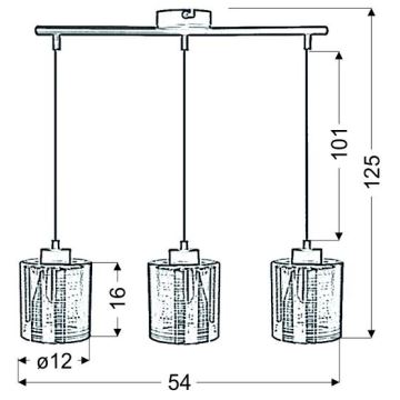 Pendel COX 3xE27/60W/230V guldfarvet