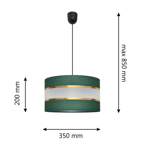 Pendel HELEN 1xE27/60W/230V diameter 35 cm grøn/guldfarvet