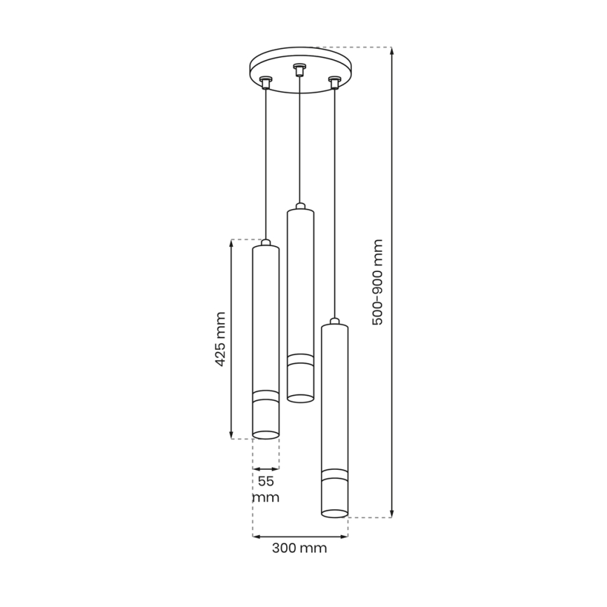 Pendel JOKER 3xGU10/8W/230V sort/skinnende krom