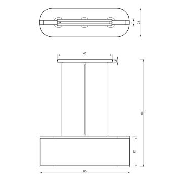 Pendel KAGA 3xE27/60W/230V sort/gylden