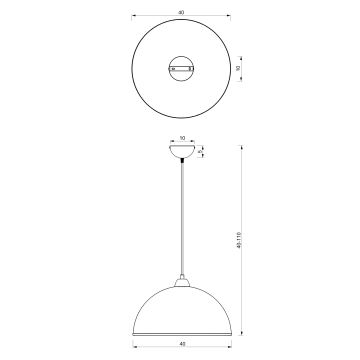 Pendel KITCHEN 1xE27/15W/230V hvid/guldfarvet