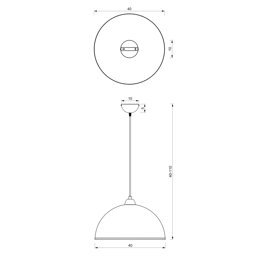 Pendel KITCHEN 1xE27/15W/230V hvid/guldfarvet