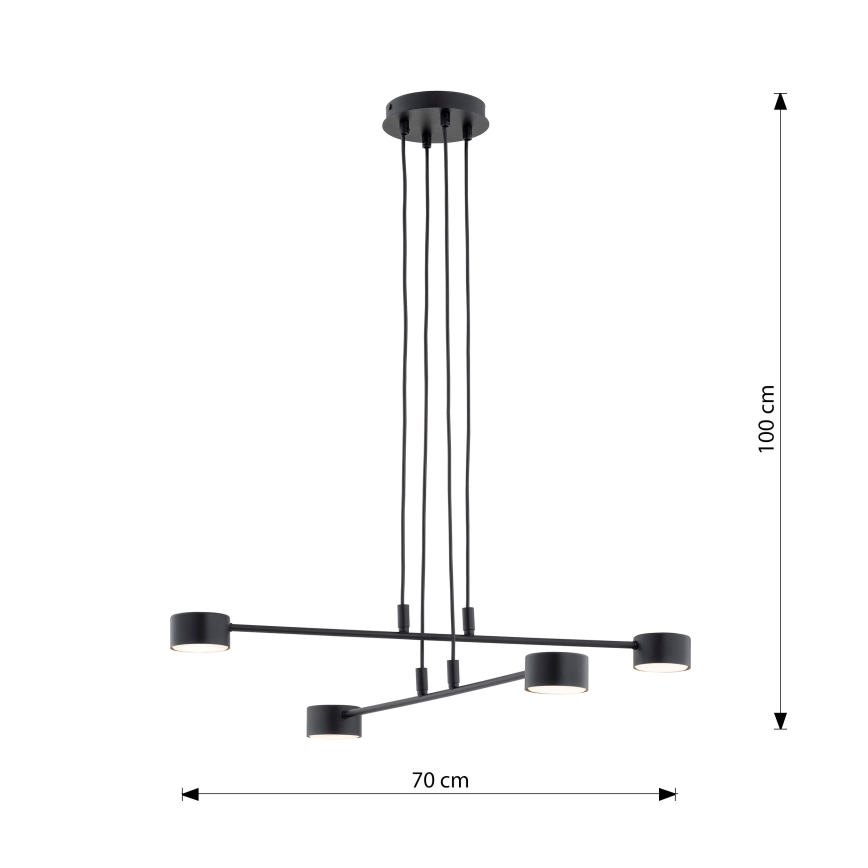 Pendel MODUS 4xGX53/12W/230V sort