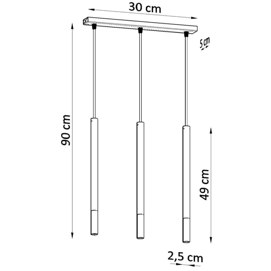 Pendel MOSAIC 3xG9/12W/230V sort/krom