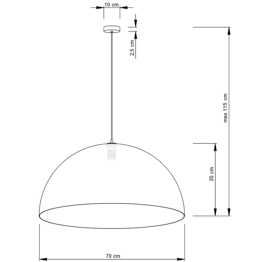 Pendel SFERA 1xE27/60W/230V diameter 70 cm guldfarvet/sort