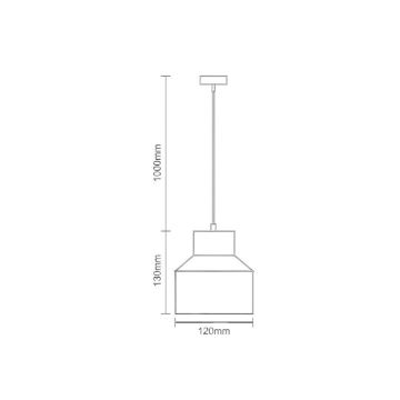 Pendel TERRAZZO 1xE27/60W/230V diameter 12 cm sort