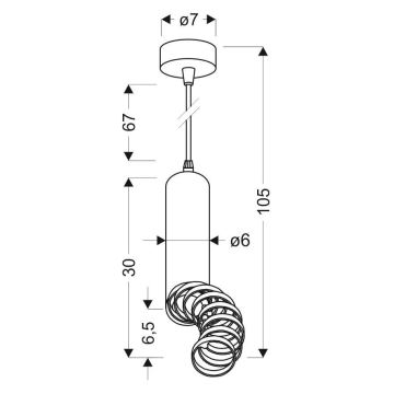 Pendel TUBA 1xGU10/50W/230V sort