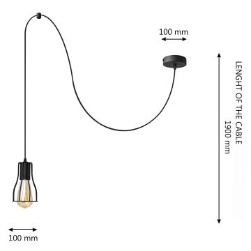 Pendel TUBE 1xE27/15W/230V sort