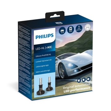 Philips 11336U91X2 - 2x LED autopære Ultinon Pro9100 H3 PK22s/13,2W/12/24V 5800K