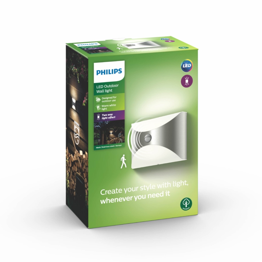 Philips - Udendørs sensorlampe 1xLED/6W/230V IP44