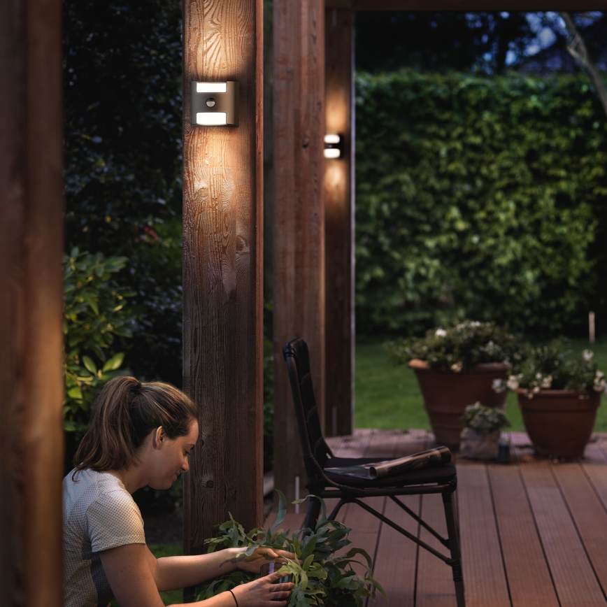 Philips - Udendørslampe med sensor 2xLED/4,5W/230V IP44