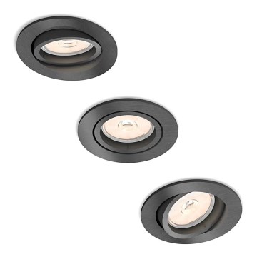 Philips - 3x indbygningsspot 1xGU10/5,5W/230V