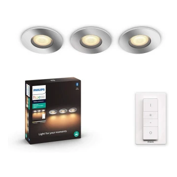 Philips - 3x LED badeværelseslampe dæmpbar  Hue ADORE 1xGU10/5W/230V IP44 + fjernbetjening