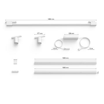 Philips - 3x LED spotlampe til skinnesystem dæmpbar RGB-farver Hue PERIFO LED/39,9W/230V 2000-6500K