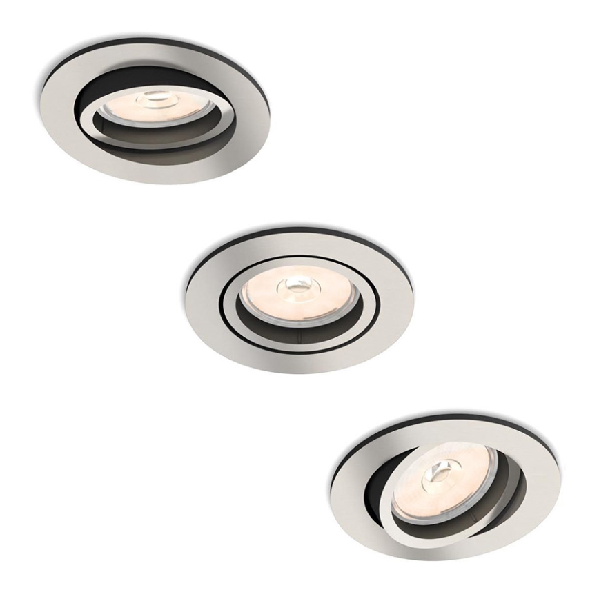 Philips - 3x indbygningsspot 1xGU10/5,5W/230V