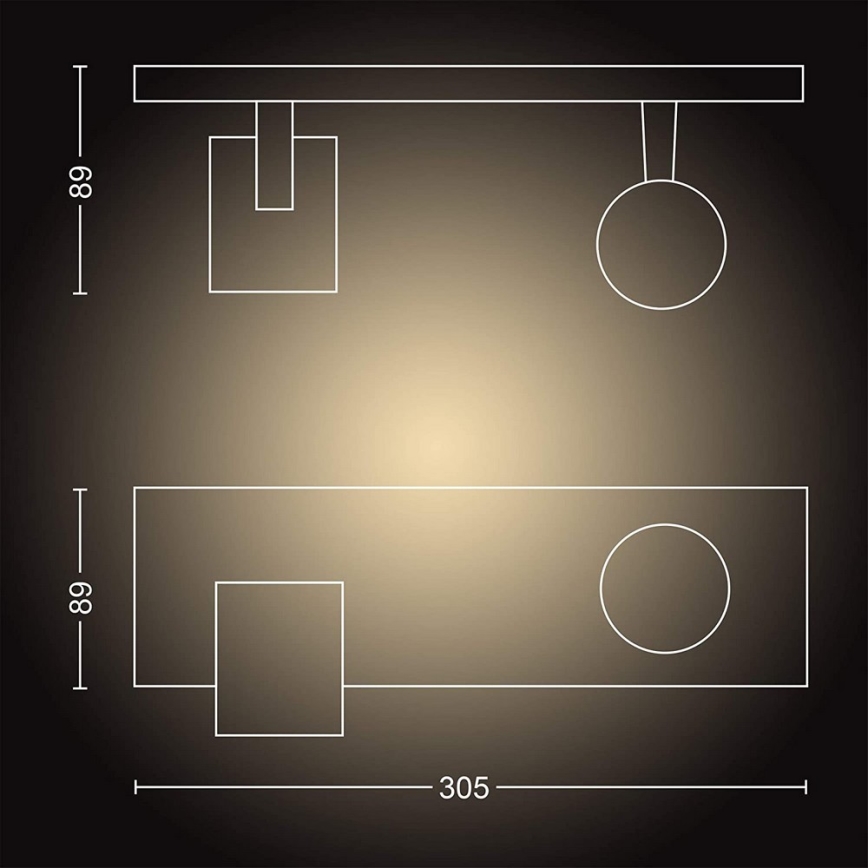 Philips - LED spotlampe dæmpbar Hue RUNNER 2xGU10/5W/230V + fjernbetjening